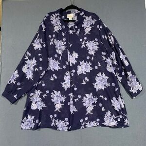 Kathryn Deene New York Jacket Size 26 /‎ 4X Floral Print One Button Plus Size